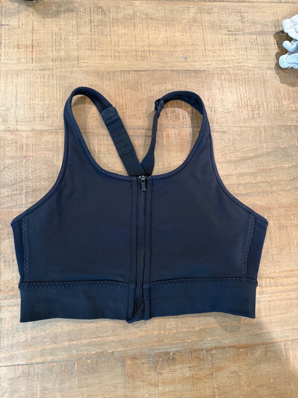 Athleta Black Front-Zip Sports Bra